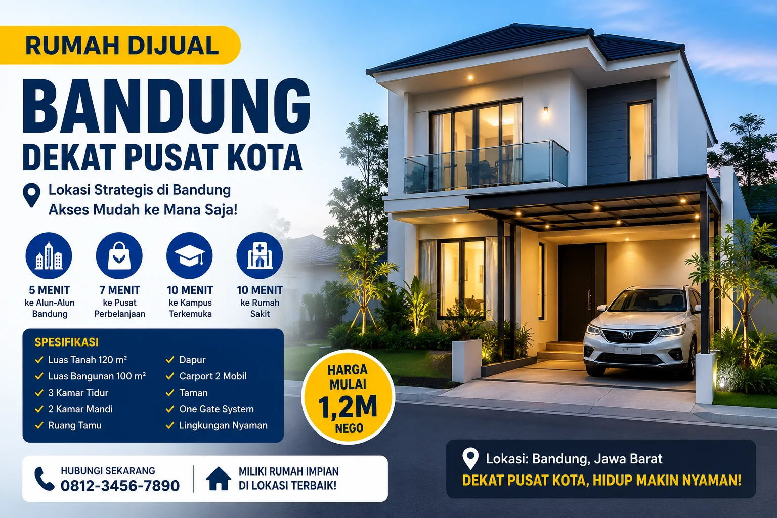 10 Rumah Dijual Bandung Dekat Pusat Kota di Bawah Rp500 Juta